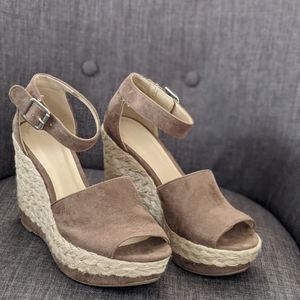Taupe Wedge Sandals